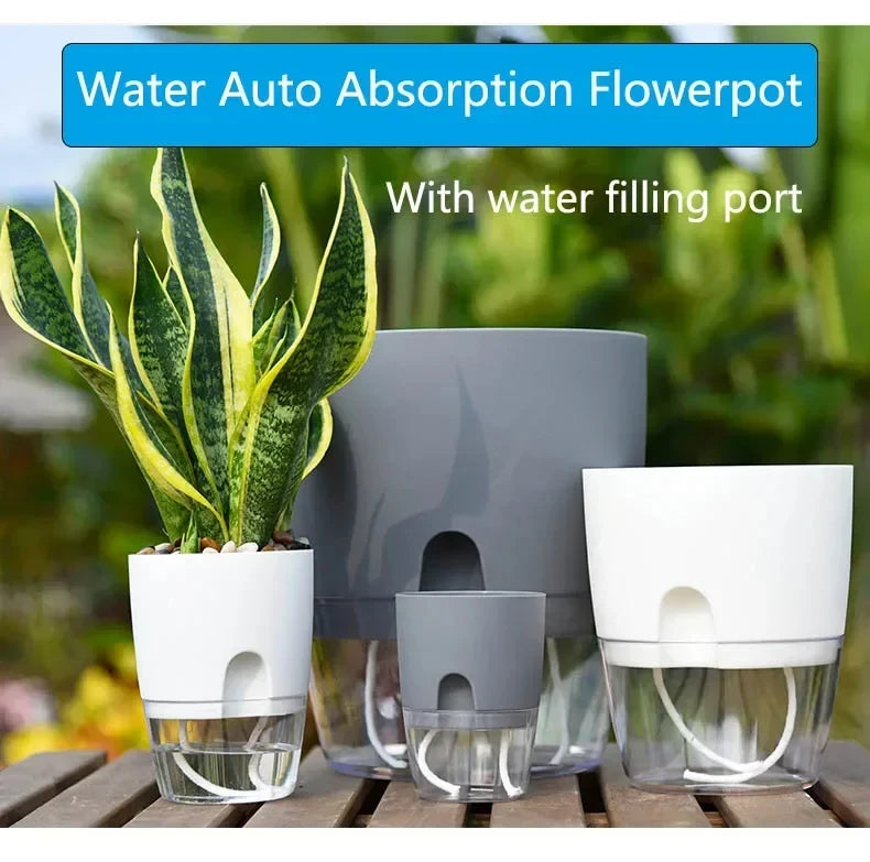 Self-Watering Flower pots w/ Large Reservoir