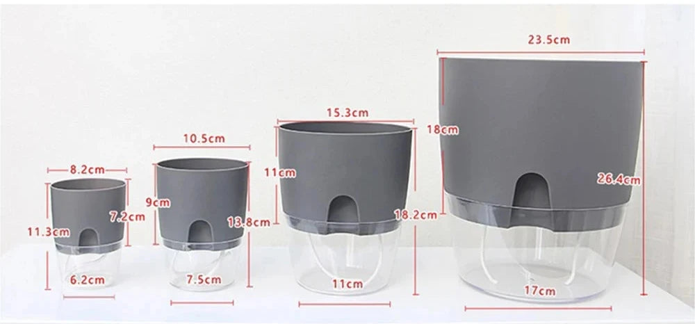 Self-Watering Flower pots w/ Large Reservoir